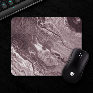 Crystallised Mauve Agate   Dusty Rose Pink Marble Mouse Mat