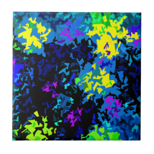 Crystallised Paint Splatter - Cool Colours Tile