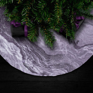 Crystallised Purple Agate Moody Marbled Stone Brushed Polyester Tree Skirt
