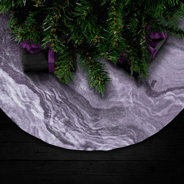 Crystallised Purple Agate | Moody Marbled Stone Brushed Polyester Tree Skirt (Creator Uploaded)