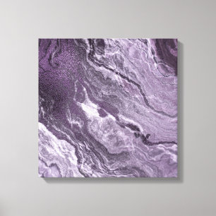 Crystallised Purple Agate   Moody Marbled Stone Canvas Print