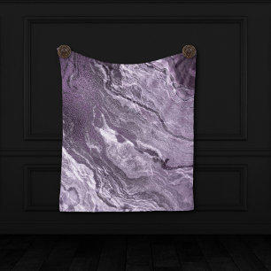 Crystallised Purple Agate Moody Marbled Stone Fleece Blanket