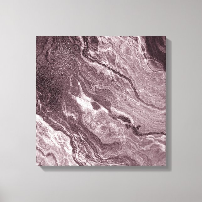 Crystallised Red Agate | Ruby Crimson Marbled Ston Canvas Print (Front)