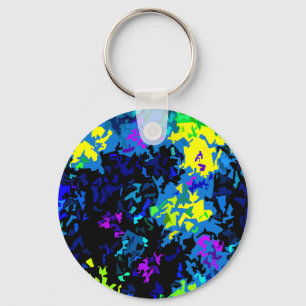 Crystallized Paint Splatter - Cool Colors Key Ring