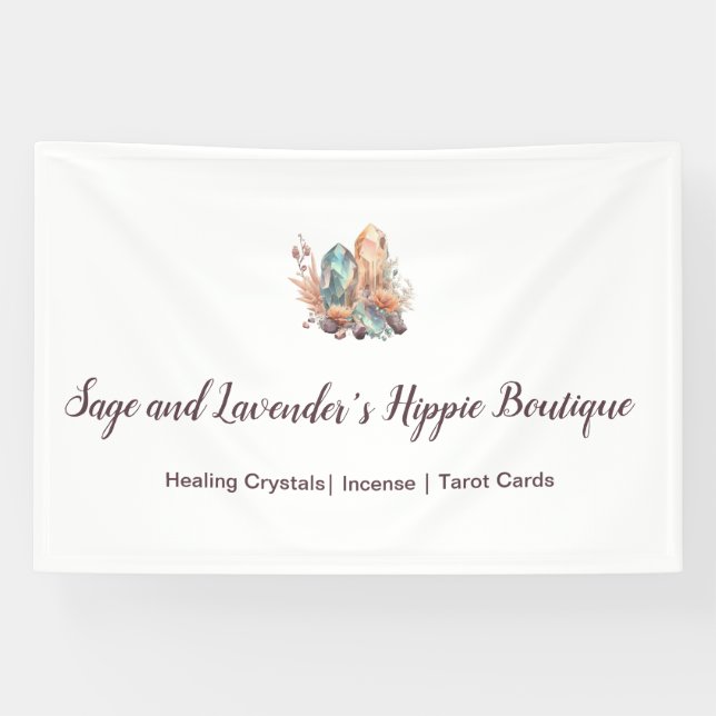 Crystals and Flowers Business Card Banner (Horizontal)