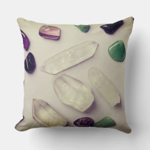 Crystals and Gemstones Energy Throw Pillow