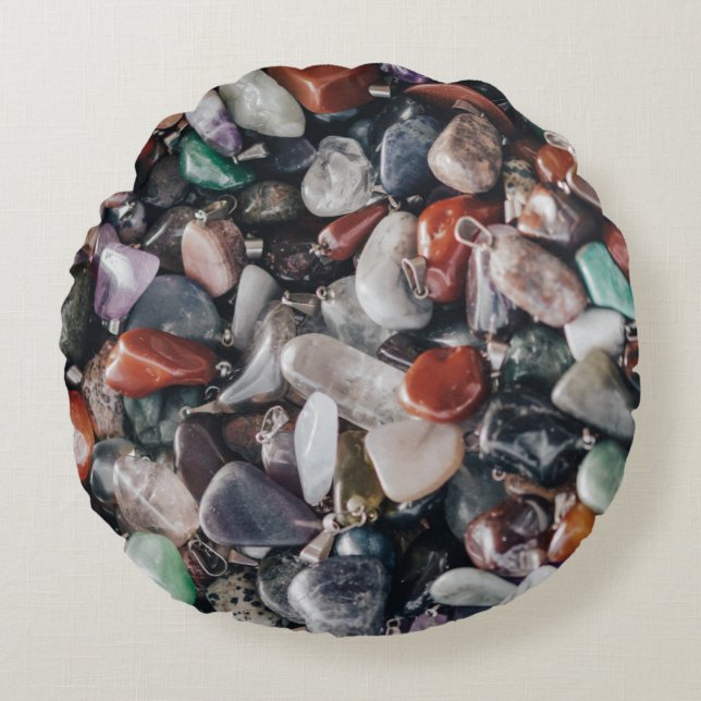 Crystals and Gemstones Energy Throw Pillow (Front)