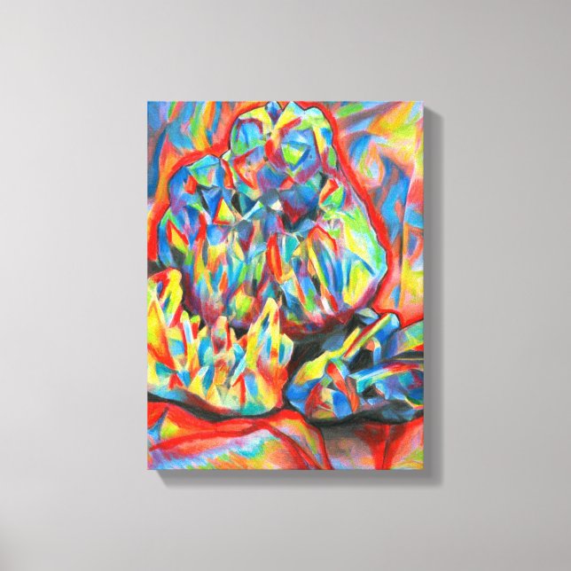 Crystals Coloured Pencil abstract Drawing art  Canvas Print (Front)