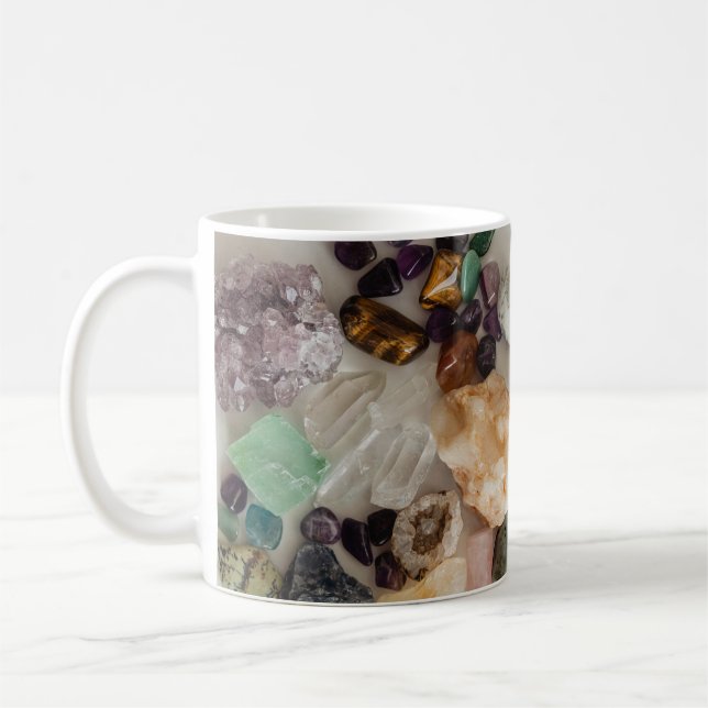 CRYSTALS GEM STONES QUARTZ DESIGN CLASSIC MUG (Left)