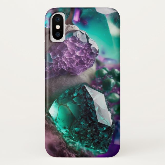 Crystals gems emerald amethyst  Case-Mate iPhone case (Back)