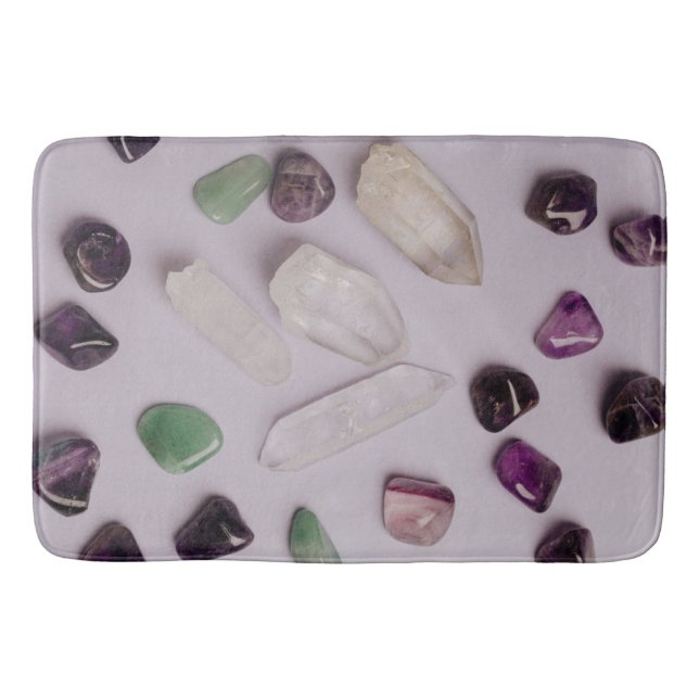 Crystals Gems Energy Vibes Design Bath Mat (Front)