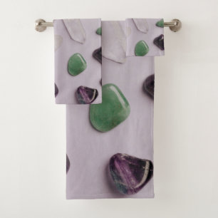 Crystals Gems Energy Vibes Design  Bath Towel Set
