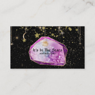 *~* Crystals Moon Cosmos Astrology Gold Stars Business Card