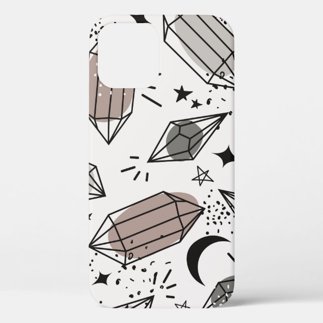Crystals, Moon, Stars, Overlapping Design. Case-Mate iPhone Case (Back)