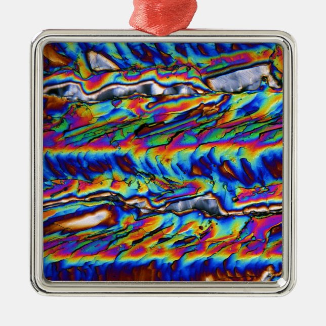 Crystals of zinc acetate under the microscope metal tree decoration (Front)