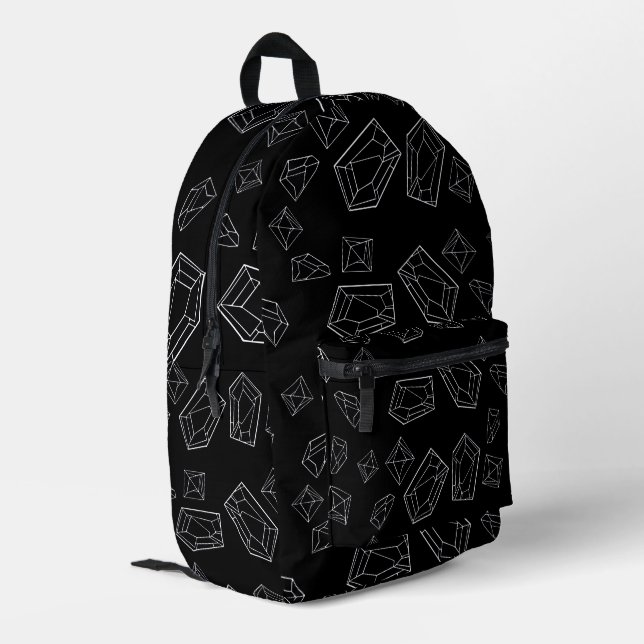 Crystals Printed Backpack (Back Corner Left)