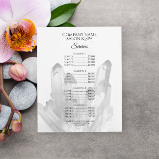Crystals Spa Salon Services Menu