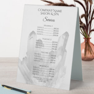 Crystals Spa Salon Services Menu