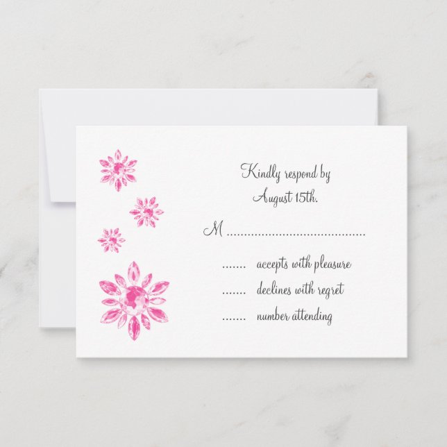 Crystal's Wedding RSVP (white) Card (Front)