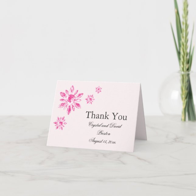 Crystal's Wedding Thank You Card (pink) (Front)