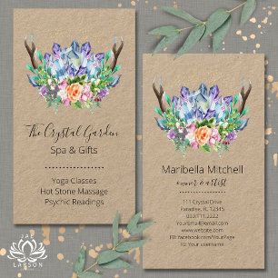 Crystals Yoga Energy Healer Psychic Reiki Spa Business Card