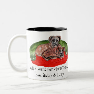 cs 80 Xmas 2019 Butch & Izzy001 (2) Two-Tone Coffee Mug