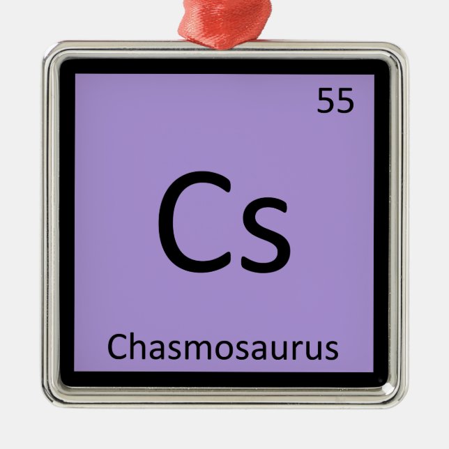 Cs - Chasmosaurus Dinosaur Chemistry Element Metal Tree Decoration (Front)
