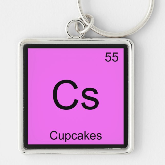 Cs - Cupcakes Chemistry Element Symbol Dessert Tee Key Ring (Front)