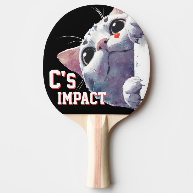 C's IMPACT Cute Cat  Ping Pong Paddle (Front)