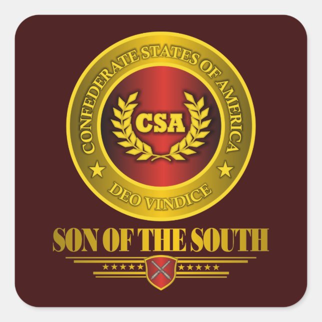 CSA -Son of the South Square Sticker (Front)