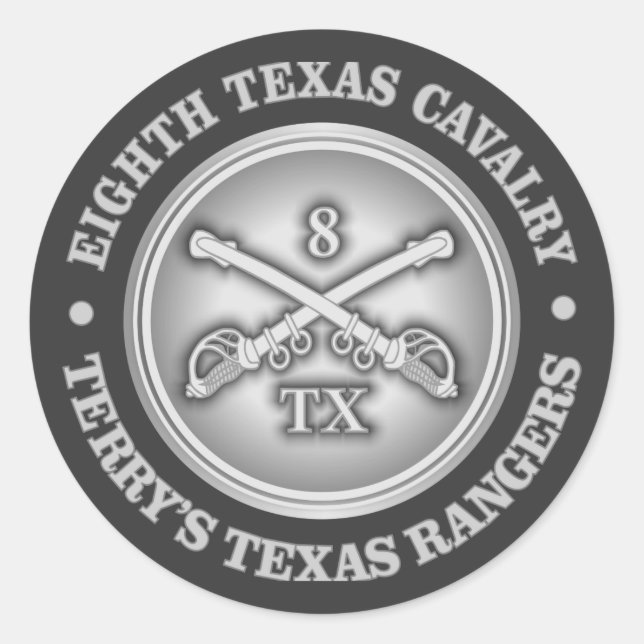 CSC -8th Texas Cavalry Classic Round Sticker (Front)
