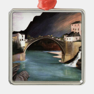Csontvary- Roman Bridge at Mostar, Metal Tree Decoration