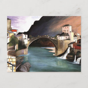 Csontvary- Roman Bridge at Mostar Postcard