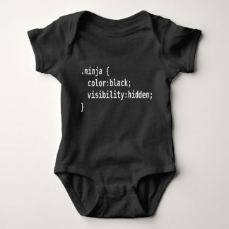 CSS Class Ninja White Text Web Developer Design Baby Bodysuit