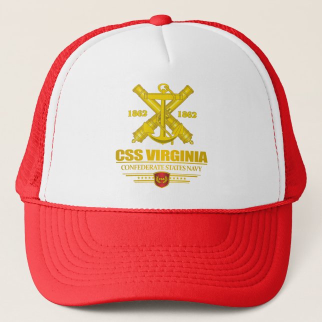CSS Virginia (Navy Emblem) gold Trucker Hat (Front)