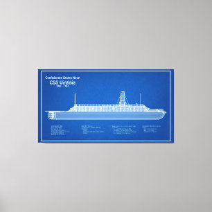 CSS Virginia - Ship Blueprint Plans ABD Canvas Print