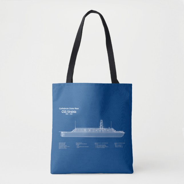 CSS Virginia - Ship Blueprint Plans ABD Tote Bag (Front)