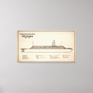 CSS Virginia - Ship Blueprint Plans SD Canvas Print