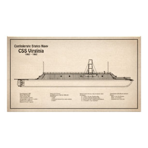 CSS Virginia - Ship Blueprint Plans SD Photo Print
