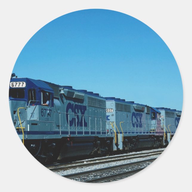 CSX, EMD CLASSIC ROUND STICKER (Front)