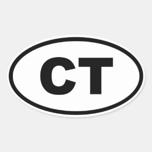 CT Connecticut Oval Sticker