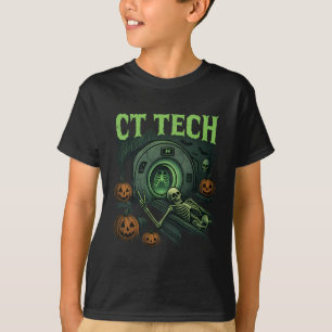 Ct Tech Skeleton Funny Halloween Mri Technician Ra T-Shirt