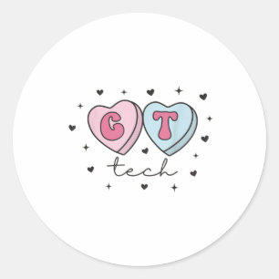 Ct Technologist Heart Valentines Day Cat Scan Tech Classic Round Sticker