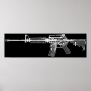 CT/X-ray poster from real AR-15 rifle! High detail