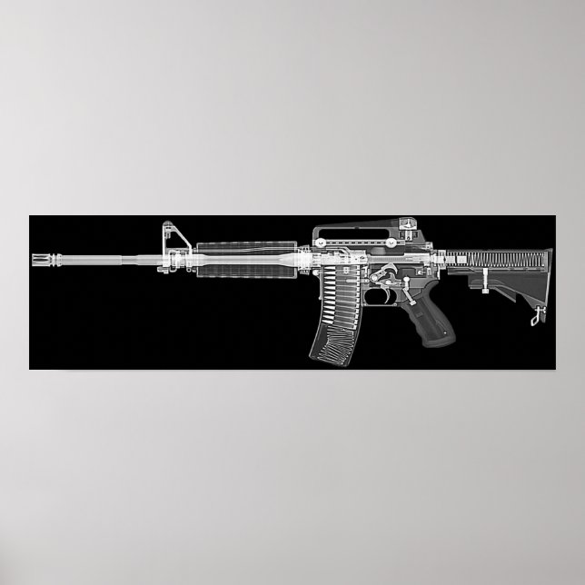 CT/X-ray poster from real AR-15 rifle! High detail (Front)