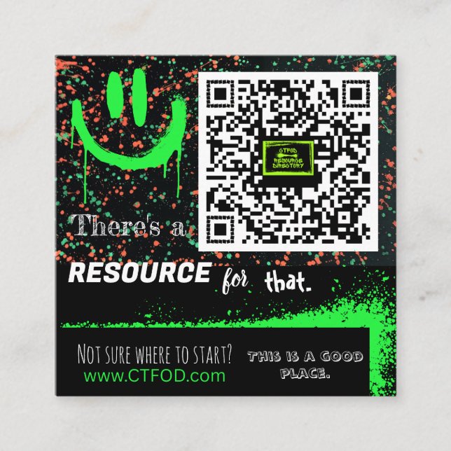 CTFOD Resource Directory Advocate Square Business Card (Front)