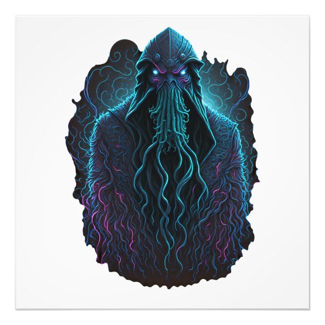 Cthulhu art futuristic design high quality photo print (Front)