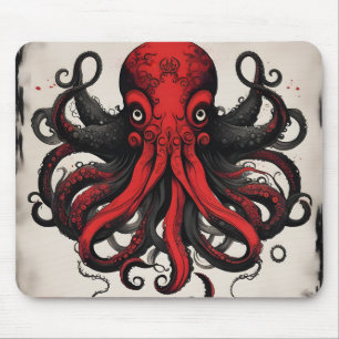 Cthulhu Asian Ink Painting Mouse Mat