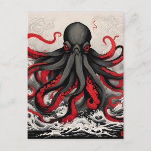 Cthulhu Asian Ink Painting Postcard