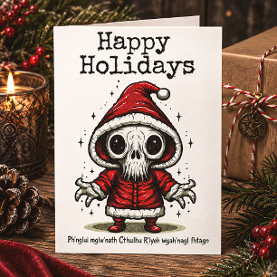 Cthulhu Christmas Spooky Occult Happy Holiday Card